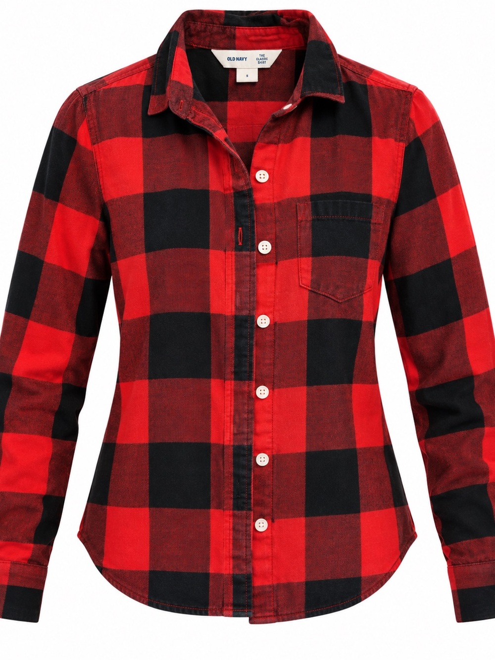 Old Navy Red and Black Buffalo Plaid Button-Down Shirt
